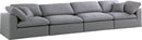 Serene Grey Linen Fabric Deluxe Cloud Modular Sofa - Town Of Bargains Furniture - NY