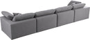 Serene Grey Linen Fabric Deluxe Cloud Modular Sofa - Town Of Bargains Furniture - NY