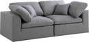 Serene Grey Linen Fabric Deluxe Cloud Modular Sofa - Town Of Bargains Furniture - NY
