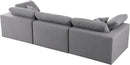 Serene Grey Linen Fabric Deluxe Cloud Modular Sofa - Town Of Bargains Furniture - NY