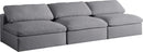 Serene Grey Linen Fabric Deluxe Cloud Modular Armless Sofa - Town Of Bargains Furniture - NY