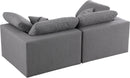 Serene Grey Linen Fabric Deluxe Cloud Modular Sofa - Town Of Bargains Furniture - NY
