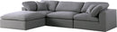 Serene Grey Linen Fabric Deluxe Cloud Modular Sectional - Town Of Bargains Furniture - NY