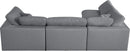 Serene Grey Linen Fabric Deluxe Cloud Modular Sectional - Town Of Bargains Furniture - NY