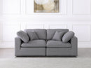 Serene Grey Linen Fabric Deluxe Cloud Modular Sofa - Town Of Bargains Furniture - NY