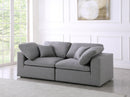 Serene Grey Linen Fabric Deluxe Cloud Modular Sofa - Town Of Bargains Furniture - NY