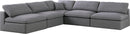 Serene Grey Linen Fabric Deluxe Cloud Modular Sectional - Town Of Bargains Furniture - NY