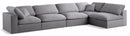 Serene Grey Linen Fabric Deluxe Cloud Modular Sectional - Town Of Bargains Furniture - NY