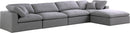 Serene Grey Linen Fabric Deluxe Cloud Modular Sectional - Town Of Bargains Furniture - NY