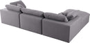 Serene Grey Linen Fabric Deluxe Cloud Modular Sectional - Town Of Bargains Furniture - NY