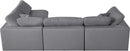 Serene Grey Linen Fabric Deluxe Cloud Modular Sectional - Town Of Bargains Furniture - NY