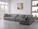 Serene Grey Linen Fabric Deluxe Cloud Modular Sectional - Town Of Bargains Furniture - NY