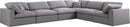 Serene Grey Linen Fabric Deluxe Cloud Modular Sectional - Town Of Bargains Furniture - NY
