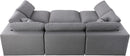 Serene Grey Linen Fabric Deluxe Cloud Modular Sectional - Town Of Bargains Furniture - NY