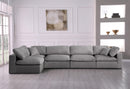Serene Grey Linen Fabric Deluxe Cloud Modular Sectional - Town Of Bargains Furniture - NY