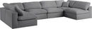 Serene Grey Linen Fabric Deluxe Cloud Modular Sectional - Town Of Bargains Furniture - NY