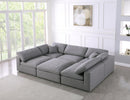 Serene Grey Linen Fabric Deluxe Cloud Modular Sectional - Town Of Bargains Furniture - NY