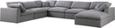 Serene Grey Linen Fabric Deluxe Cloud Modular Sectional - Town Of Bargains Furniture - NY