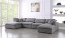 Serene Grey Linen Fabric Deluxe Cloud Modular Sectional - Town Of Bargains Furniture - NY