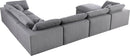 Serene Grey Linen Fabric Deluxe Cloud Modular Sectional - Town Of Bargains Furniture - NY
