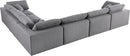 Serene Grey Linen Fabric Deluxe Cloud Modular Sectional - Town Of Bargains Furniture - NY