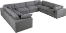 Serene Grey Linen Fabric Deluxe Cloud Modular Sectional - Town Of Bargains Furniture - NY