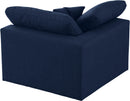 Serene Navy Linen Fabric Deluxe Cloud Corner Chair - Town Of Bargains Furniture - NY