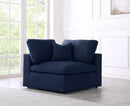 Serene Navy Linen Fabric Deluxe Cloud Corner Chair - Town Of Bargains Furniture - NY