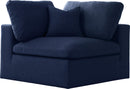 Serene Navy Linen Fabric Deluxe Cloud Corner Chair - Town Of Bargains Furniture - NY