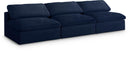 Serene Navy Linen Fabric Deluxe Cloud Modular Armless Sofa - Town Of Bargains Furniture - NY