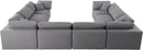 Serene Grey Linen Fabric Deluxe Cloud Modular Sectional - Town Of Bargains Furniture - NY