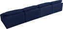 Serene Navy Linen Fabric Deluxe Cloud Modular Armless Sofa - Town Of Bargains Furniture - NY