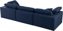 Serene Navy Linen Fabric Deluxe Cloud Modular Sofa - Town Of Bargains Furniture - NY
