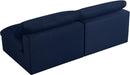 Serene Navy Linen Fabric Deluxe Cloud Modular Armless Sofa - Town Of Bargains Furniture - NY
