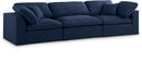 Serene Navy Linen Fabric Deluxe Cloud Modular Sofa - Town Of Bargains Furniture - NY
