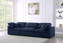 Serene Navy Linen Fabric Deluxe Cloud Modular Sofa - Town Of Bargains Furniture - NY
