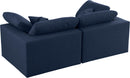 Serene Navy Linen Fabric Deluxe Cloud Modular Sofa - Town Of Bargains Furniture - NY