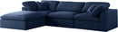 Serene Navy Linen Fabric Deluxe Cloud Modular Sectional - Town Of Bargains Furniture - NY
