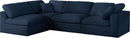 Serene Navy Linen Fabric Deluxe Cloud Modular Sectional - Town Of Bargains Furniture - NY