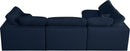 Serene Navy Linen Fabric Deluxe Cloud Modular Sectional - Town Of Bargains Furniture - NY