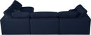 Serene Navy Linen Fabric Deluxe Cloud Modular Sectional - Town Of Bargains Furniture - NY