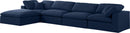 Serene Navy Linen Fabric Deluxe Cloud Modular Sectional - Town Of Bargains Furniture - NY