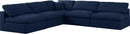 Serene Navy Linen Fabric Deluxe Cloud Modular Sectional - Town Of Bargains Furniture - NY
