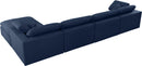 Serene Navy Linen Fabric Deluxe Cloud Modular Sectional - Town Of Bargains Furniture - NY