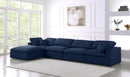 Serene Navy Linen Fabric Deluxe Cloud Modular Sectional - Town Of Bargains Furniture - NY