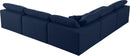Serene Navy Linen Fabric Deluxe Cloud Modular Sectional - Town Of Bargains Furniture - NY