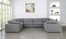 Serene Grey Linen Fabric Deluxe Cloud Modular Sectional - Town Of Bargains Furniture - NY