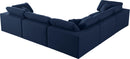 Serene Navy Linen Fabric Deluxe Cloud Modular Sectional - Town Of Bargains Furniture - NY