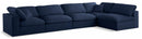 Serene Navy Linen Fabric Deluxe Cloud Modular Sectional - Town Of Bargains Furniture - NY