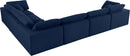 Serene Navy Linen Fabric Deluxe Cloud Modular Sectional - Town Of Bargains Furniture - NY